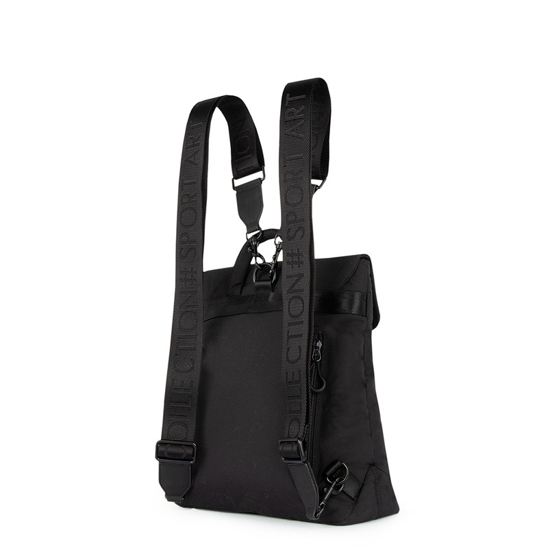 Nylon Black Unisex Backpack | TJ COLLECTION